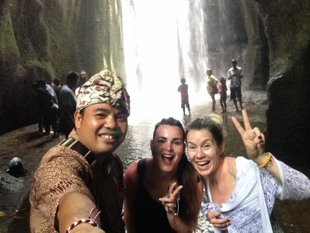 Kids Hotel Bali Legian Tukad Cepung Waterfall with family hiking